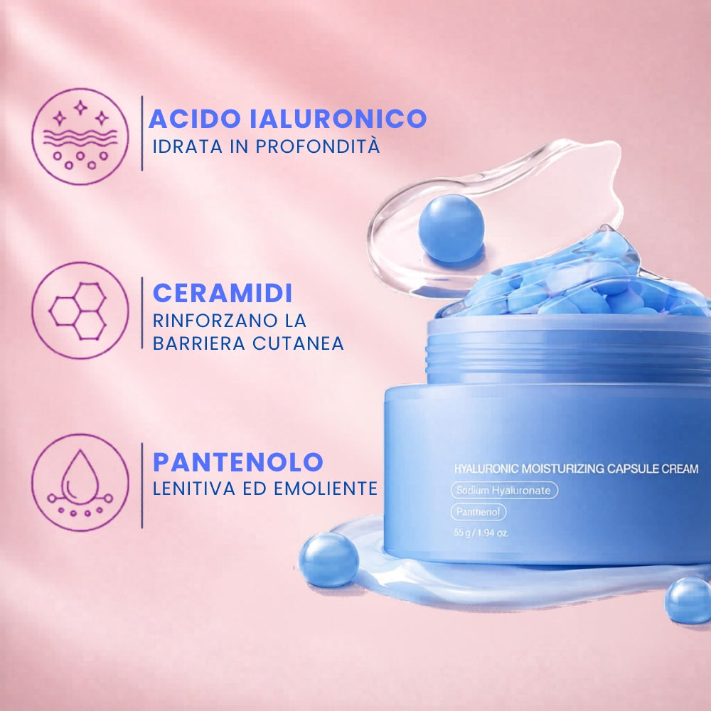 Crema Viso Acido Ialuronico, Ceramidi e Pantenolo – Idratazione Intensa e Barriera Protettiva